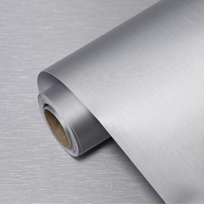 Silver Stainless Steel Contact Paper for Countertops Cabinets - color: Silver, size: 23.6" x 196"