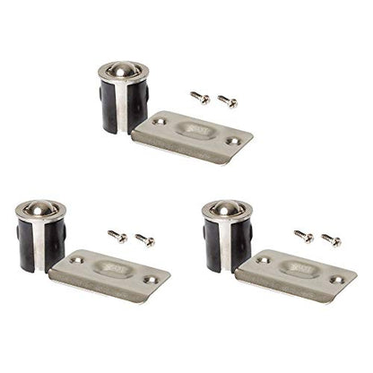Brushed Nickel Closet Door Drive-in Ball Catch with Strike Plate (3 Pack, Satin Nickel) - color: Satin Nickel, size: 3 Pack