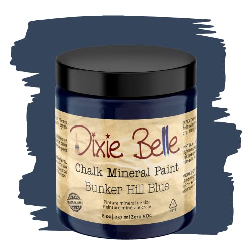 Dixie Belle Paint Company Chalk Mineral Paint - Bunker Hill (8oz) - color: Bunker Hill Blue, size: 8 Fl Oz (Pack of 1)