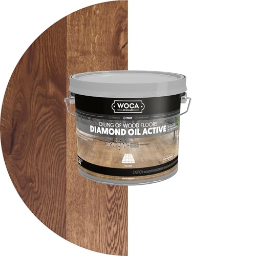 WOCA Denmark Diamond Oil Active (Chocolate Brown, 2.5L) – Durable, Plant-Based Wood Finish | Low VOC, Liquid-Resistant, Low Odor | Safe for All Wood Species, Including Exotic Woods | Indoor Use - color: Chocolate Brown, size: 2.5L