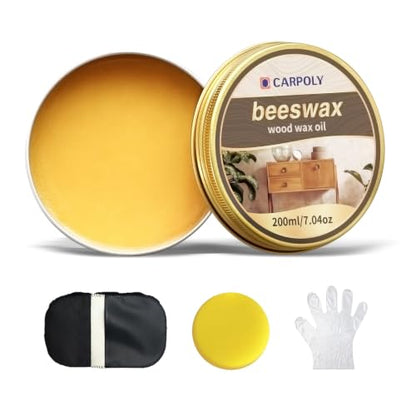 Non-Toxic Wood Wax for Furniture，Clear Protective Finish, 7 Oz