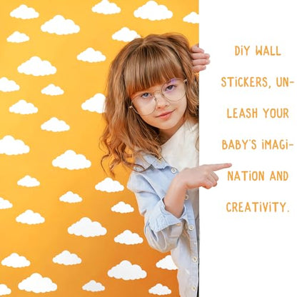 White Cloud Wall Decals, 8 Sheets 104 Pcs - color: White Cloud