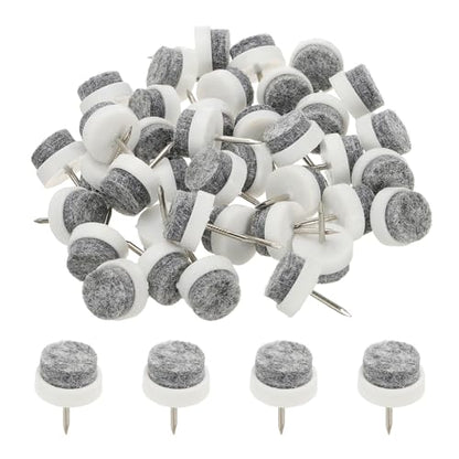 PATIKIL 17 mm Nail-on Felt Pads 40Pcs Round Felt Furniture Sliders White - color: White, size: 17 mm