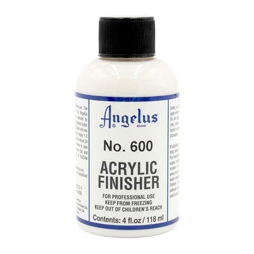 Angelus No. 600 Acrylic Leather Finisher – Flexible Clear Coat for Leather Shoes, Bags, Jackets & Accessories, High Shine Finish for Leather Craft & Restoration. No. 600-4 fl oz - size: 4 Fl Oz (Pack of 1)