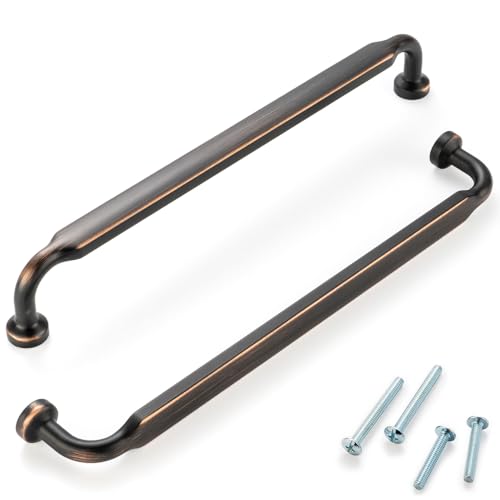 7-1/2 in Oil Rubbed Bronze Cabinet Pulls 5 Pack Footed Handles P2302 - color: Oil Rubbed Bronze, size: 7-1/2" Hole Centers-5 Pcs