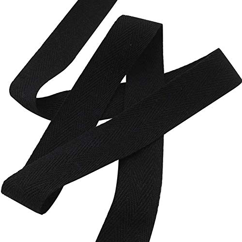 Abbaoww 50 Yards Cotton Twill Tape Ribbon 1 Inch for Sewing, Black - color: Black, size: 1 Inch