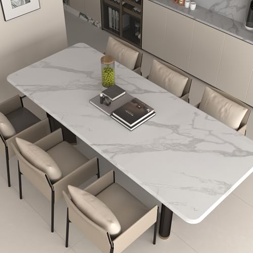 Large Marble Contact Paper White Peel and Stick Wallpaper 48"x354" - color: White and Silver, size: 48" x 354"
