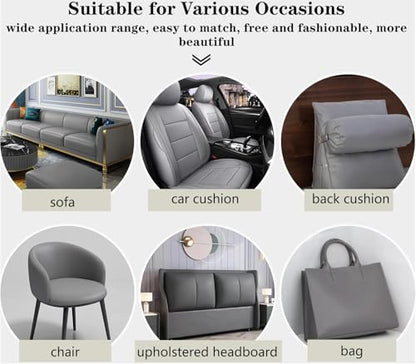 CDY Marine Vinyl Faux Leather: Soft Waterproof Faux Leather Fabric 54"x 36" - color: Grey