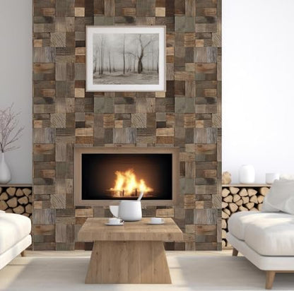 Rustic Wood Peel and Stick Wallpaper, Farmhouse Wallpaper