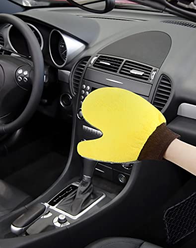 QWORK 4 Pack Painter's Gloves, Soft Microfiber Terry Mitts for Cleaning, Dusting, and Painting