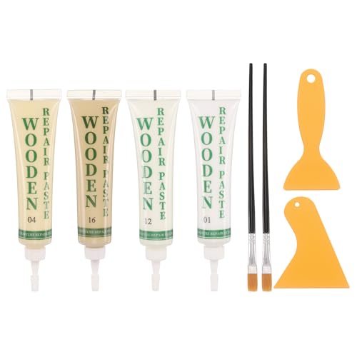 uxcell Wood Repair Kit 4 Color 0.88oz Wood Fillers Furniture Repair Kit - color: White, Cream, Maple, Natural Cherry