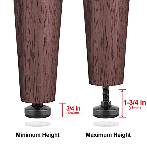 Anwenk Furniture Levelers Heavy Duty Furniture Leveling Feet Adjustable Leg Levelers for Cabinets Sofa Tables Chairs Raiser, Support 2640LBs, T- Nut Kit 3/8”-16 Thread, Large Base - 8 Pack,Black - color: Black 8-pack