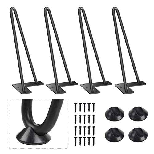 SMARTSTANDARD 10 Inch Heavy Duty Hairpin Furniture Legs, Black 4PCS - color: Black, size: 10 Inch