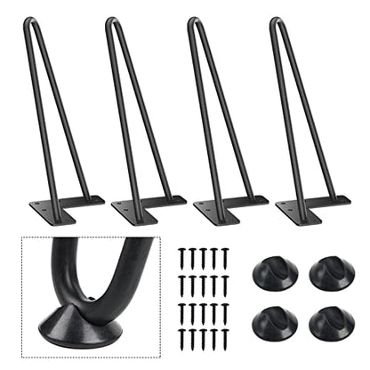 SMARTSTANDARD 11 Inch Heavy Duty Hairpin Furniture Legs, Black 4PCS - color: Black, size: 11 Inch