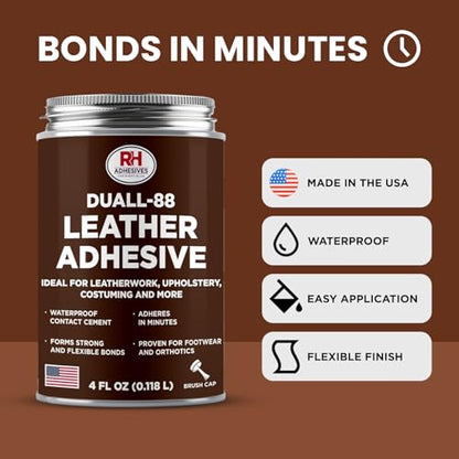 Duall-88 Leather Glue 4 oz - Leather Cement for Upholstery & Repair - size: 4 oz.