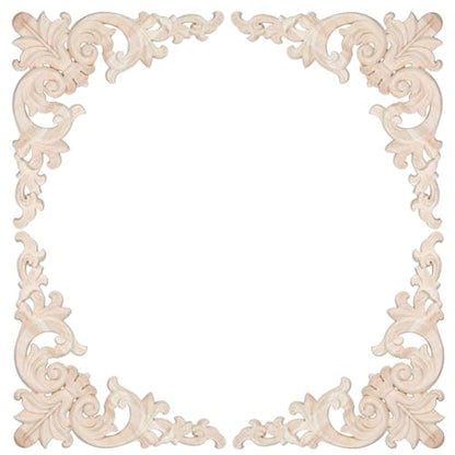 Oedema 4 Pack Decorative Wood Appliques Corner, 11.02"×7.91", Style A