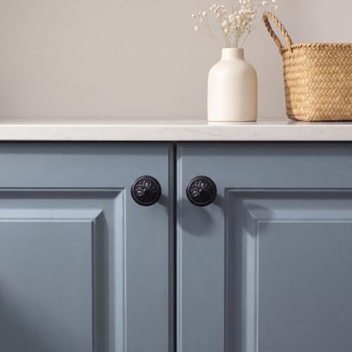 4 Pack Matte Black Round Cabinet Knobs,1-2/5" Black Kitchen Knobs Handles for Cabinets and Drawers Black Matte Drawer Knobs - color: Matte Black