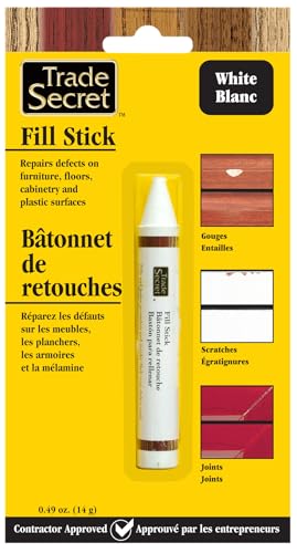 Trade Secret White Wood Filler Fill Stick, Furniture Touch Up Marker - color: White