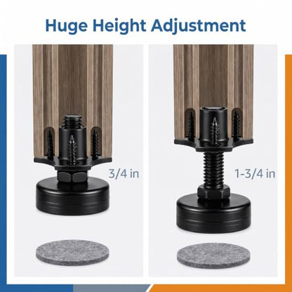 3/8”-16 Thread Furniture Leveling Feet, 4 Pcs Adjustable Furniture Feet