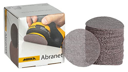 Mirka Abranet 3 Inch 100 Grit Mesh Sanding Discs, Hook and Loop, 50 Pack - size: Grit 100