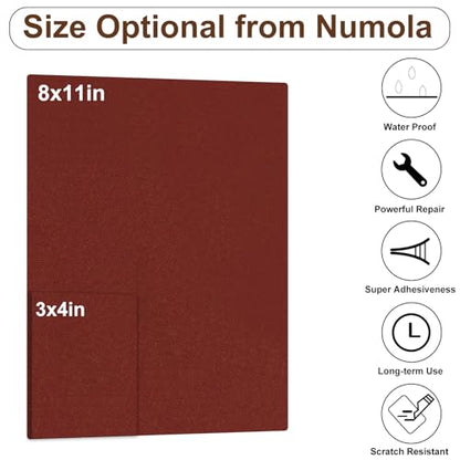 Numola Leather Repair Patch, 8×11 Inch Self-Adhesive Dark Red - color: Dark Red, size: 8×11inch