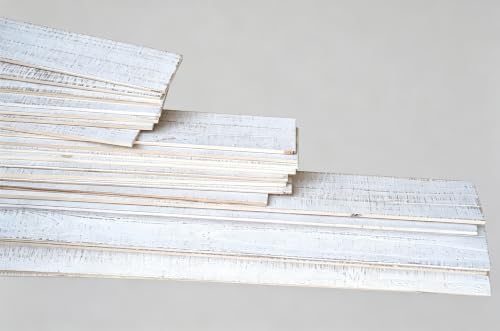 Rustic White Solid Wood Wall Planks, Nail Up Barn Panels 10 sq ft - color: Rustic White, size: 10.5 Sq.Ft