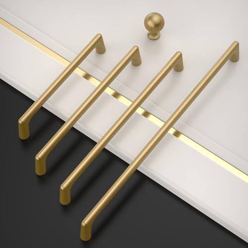 Amerdeco 10 Pack Champagne Bronze Cabinet Pulls 7.5 Inch(192MM) Hole Centers Kitchen Cabinet Handles Hardware Kitchen Handles for Cabinets Cupboard Handles Drawer Pulls ZH0041 - color: Champagne Bronze, size: 7.5" hole center