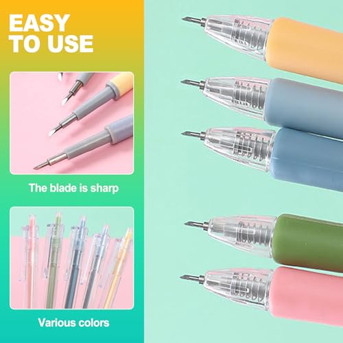 6-Pack Retractable Craft Knife Set – Precision Paper Cutter Pen for Scrapbooking, Art & DIY Projects
