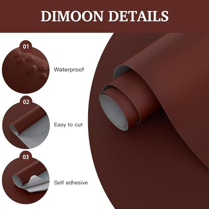 Dimoon 78.7"x17.7" Peel and Stick Wallpaper Dark Red Contact Paper Environmentally Friendly Materials Thickening Upgrade Embossed Renter Friendly Wall Paper Modern Vinyl Wrap for Countertop Bedroom - color: Dark Red, size: 17.7" x 78.7"