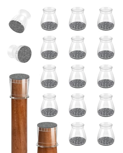 24 Pcs Chair Leg Floor Protectors for Hardwood Floors - color: Clear（24pcs）, size: Round S