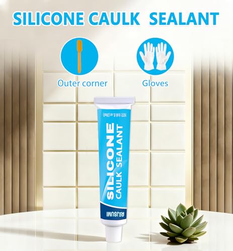 Clear Silicone Caulk, Waterproof & Strong Adhesion Silicone Sealant, 20mL*2 - size: 20ml*2Pack