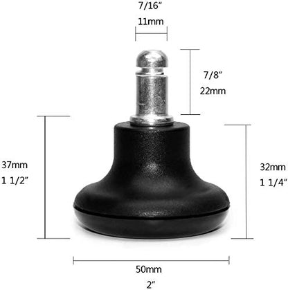 Bell Glides Replacement Office Chair Feet Low Profile Wheel Stopper 5 Pack - size: Low Profile