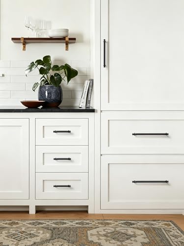 5 Pack Black Cabinet Pulls 7.56" Hole Center Matte Black Handles Drawer Pulls Closet Bathroom Vanity Dresser Hardware Zinc Alloy - color: Black, size: 7-9/16"(192mm) Hole Centers