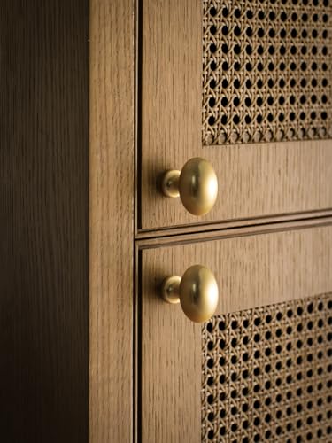 Oval Brushed Gold Cabinet Knobs, Zinc Alloy for Drawer Knobs for Dresser Cupboard Wardrobe, Kitchen Cabinet Pulls (5, Brushed Gold, Egg knob) - color: Brushed Gold
