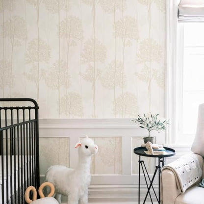 JiffDiff Warm White Self Adhesive Peel and Stick Wallpaper 17.3" X 400" - color: Warm White, size: 17.3" x 400"