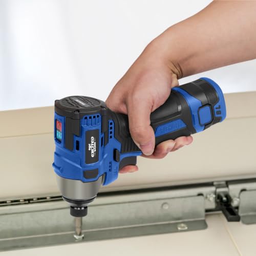 140Nm 17V Brushless Impact Screwdriver with 2 Batteries (Blue) - color: Blue, size: 17V Brushless Screwdriver