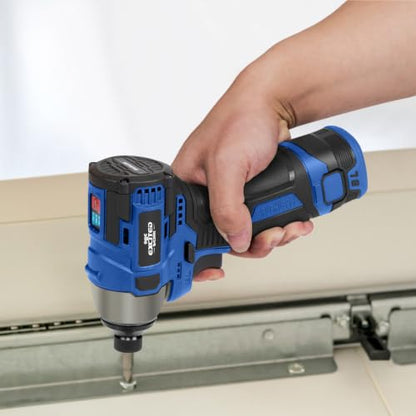 140Nm 17V Brushless Impact Screwdriver with 2 Batteries (Blue) - color: Blue, size: 17V Brushless Screwdriver
