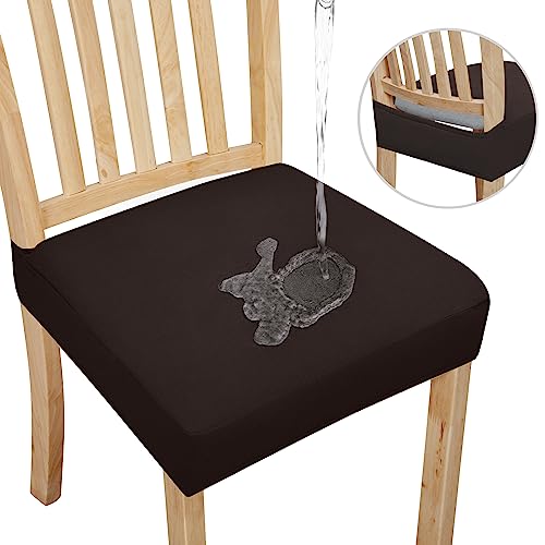 Easy-Going Waterproof Seat Covers for Dining Chairs Set of 2, Chocolate - color: Chocolate, size: 2 Pack