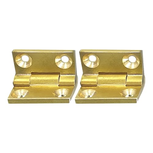 dophee 4Pcs Mini Solid Brass Hinges, 90 Degree Small Butt Hinges Connectors