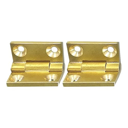 dophee 4Pcs Mini Solid Brass Hinges, 90 Degree Small Butt Hinges Connectors