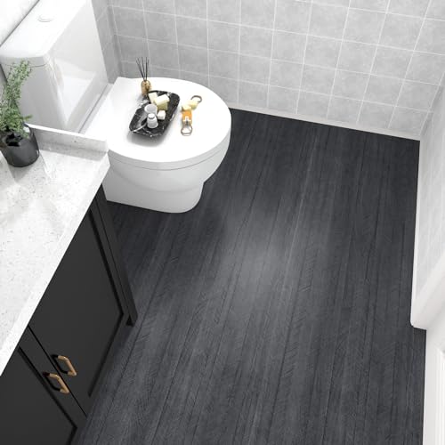 WESTICK Peel and Stick Wood Contact Paper for Countertops Waterproof Black Wooden Renter Friendly Wallpaper Removable Wood Grain Vinyl Wrap Contact Paper for Cabinets Table Desk Walls DIY 24" x 118" - size: 24" x 118"