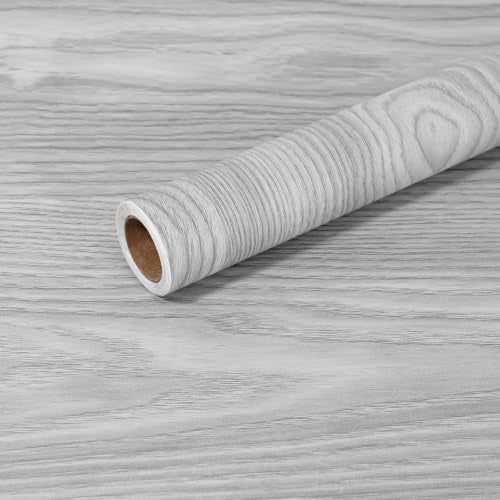 Wood Grain Contact Paper 15.7" x 78" Peel and Stick Wallpaper Grey - color: Gray, size: 15.7" x 78"