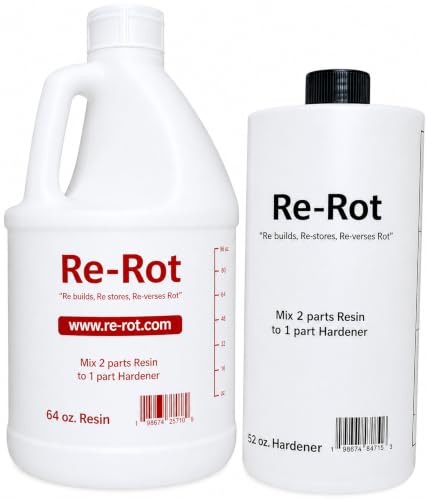 Re-Rot Liquid Wood Rot Repair Kit, 96 oz Penetrating Epoxy Resin - size: 96 Ounce