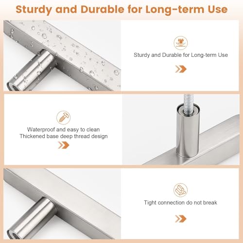 Probrico Brushed Nickel Cabinet Pulls & Handles 6.3" CC Square 5 Pack - color: Brushed Nickel, size: Hole Center: 160mm(6.3inch)