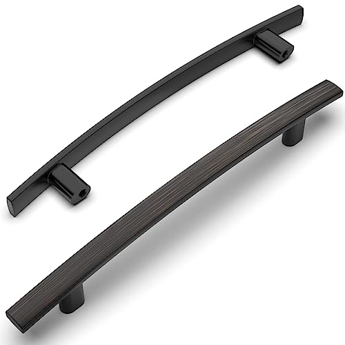 Amerdeco 10 Pack Oil Rubbed Bronze Cabinet Pulls 5 Inch(128mm) Hole Center Cabinet Hardware Kitchen Cabinet Handles for Bathroom Gold Drawer Pulls Dresser Pulls ZH0003 - color: Oil Rubbed Bronze, size: 5"/128MM Hole Center