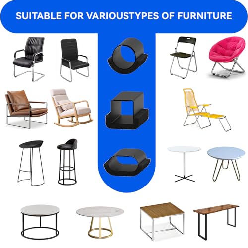 Sled Base Chair Floor Protectors Sled Base Chair Glides Wrap Around Floor Savers,Chair Leg Protectors Furniture Pads,Protect Floors Anti-Scratch Reduce Noise Easy Install (16pcs, Black Felt Pads) - size: Black Felt Pads