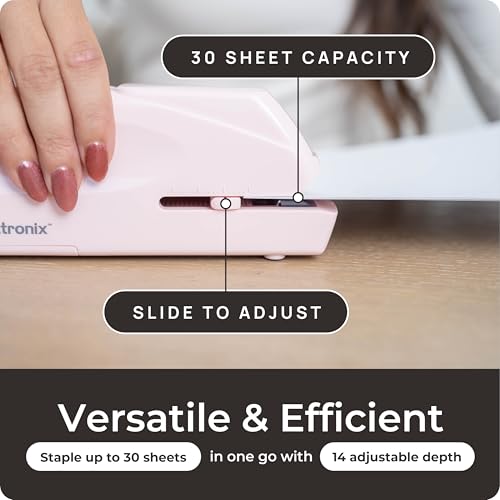 Pink Electric Stapler Pro - Automatic Stapler for Desk or Office Use - color: Pink