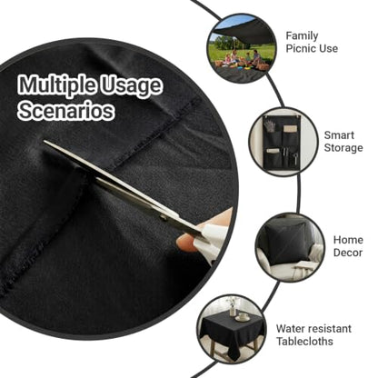 Black Poly Cotton Water Resistant Canvas Fabric, 5 Yards, 59 Inch Wide - color: Black, Water Resistant, size: 5 Yards