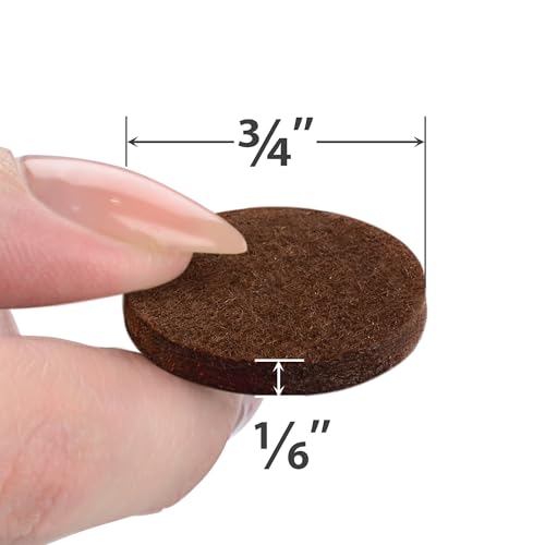 X-PROTECTOR Felt Furniture Pads - 56 PCS 3/4" Floor Protectors for Chair - size: 3/4" 56 Brown, Round