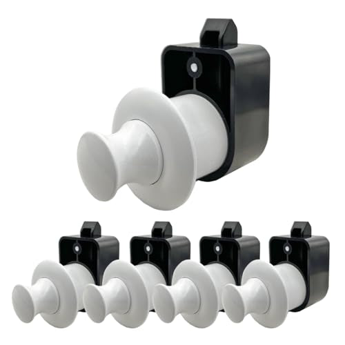 Upgraded 5 Sets Metal Push Button Latch Rv Compartment Latch Push Catches Knob for RV Camper Caravan Yacht Boat (White) - color: White